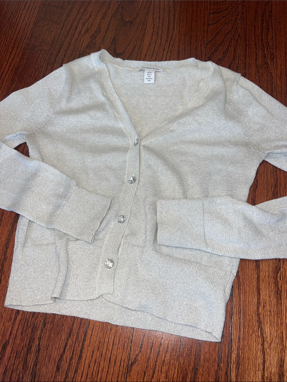 Girls Nordstrom Shimmery Cardigan Sparkle Sweater